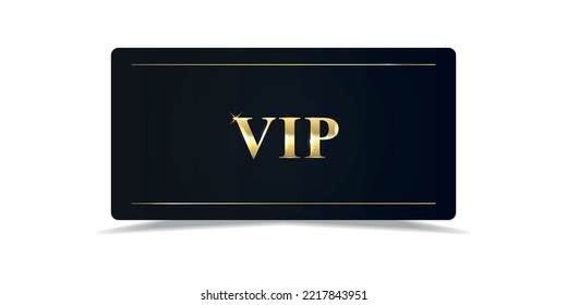 VIP. VIP card. Luxury template design. Vip gold ticket. Premium card. Vector black banner with gold vip text