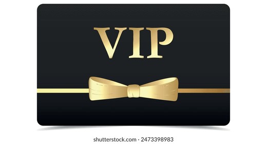 VIP. Tarjeta VIP. Diseño de Plantilla de lujo. Invitación VIP.  Vip en estilo abstracto sobre fondo negro. Tarjeta Premium dorada, entrada.	