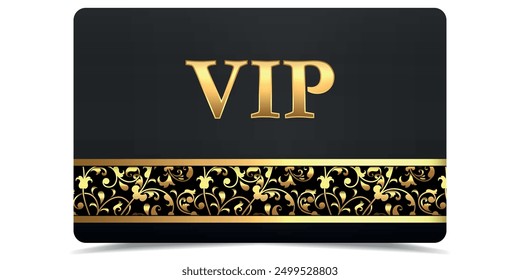 VIP. Tarjeta VIP. Diseño de Plantilla de lujo. Invitación VIP. Boleto de oro Vip. Tarjeta Premium.	