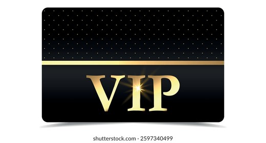 VIP card. Luxury texture template design. Vip gold ticket in abstract style on black background. Exclusive Premium card for Invitation, casino, club, award.