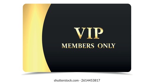 VIP card. Luxury texture template design, vip Invitation. Vip gold ticket in abstract style on black background. Premium card for casino, club, award, special offer. Vector illustration.