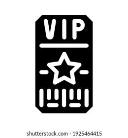 vip card of night club glyph icon vector. vip card of night club sign. isolated contour symbol black illustration