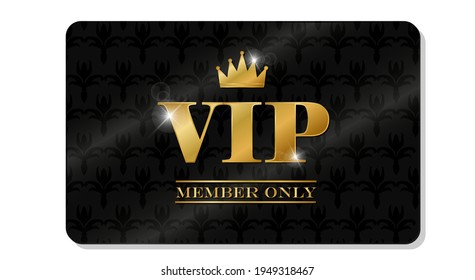 Vip card on black background. Invitation card, banner. Party invitation. Fashion concept. Luxury design for vip member.