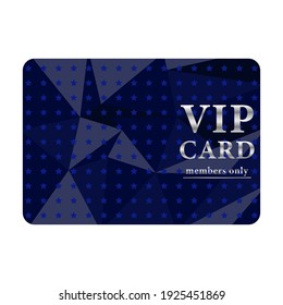 Vip card in polygonal style in blue colors, vector illustration