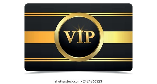 VIP.VIP card. Premium card.Vip gold ticket.Vip in abstract style on black background.