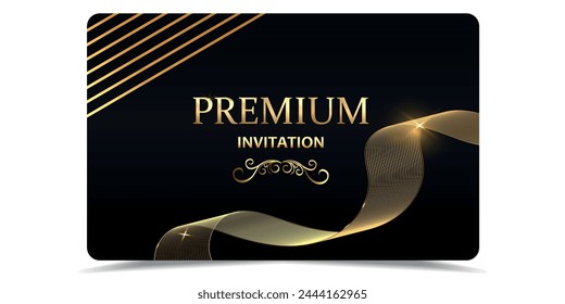 VIP.VIP card. Premium card.Vip gold ticket.Vip in abstract style on black background.	