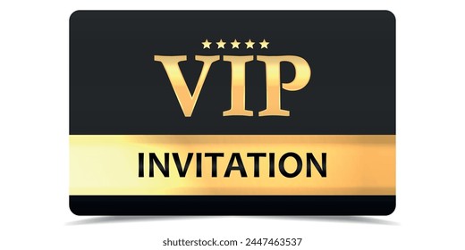 VIP.VIP card. Premium card.Vip gold ticket.Vip in abstract style on black background.	