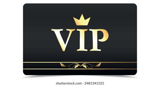 VIP. VIP card. Premium card. Vip gold ticket.	