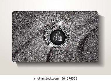 VIP card with silver folded texture