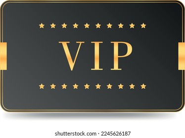 VIP card with stars illustration. Members exclusive.