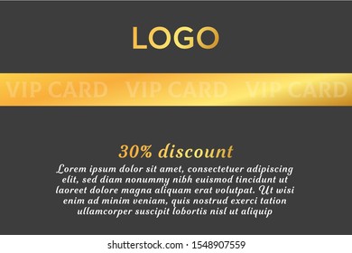 Vip card template design, discount element for your company