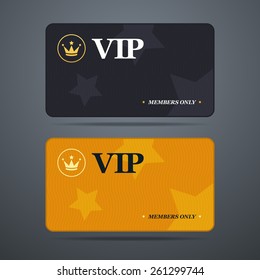 Vip Card Template With Logo And Abstract Background. Vector Illustration.