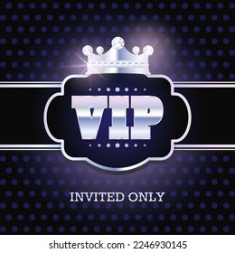 VIP card template with silver and elements. Vector illustration