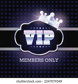 VIP card template with silver and elements. Vector illustration