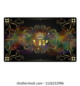 Vip card unique concept with gold ornament