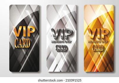 Vip cards with the abstract background