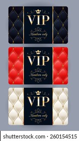 VIP cards with abstract quilted background. Different cards categories. Members only design.