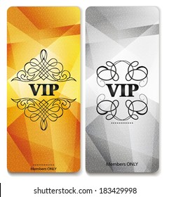 Vip cards with floral design elements