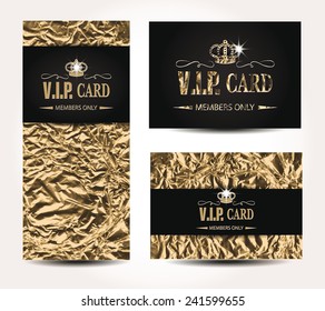 VIP cards with foil background