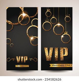 VIP cards with gold shiny circles