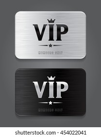 Vip Cards with metal background. Vector
