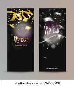 Vip Cards With Shiny Ticker Tape