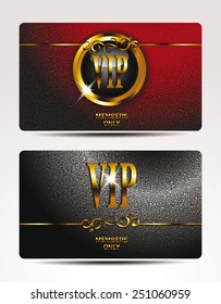 VIP cards with textured background