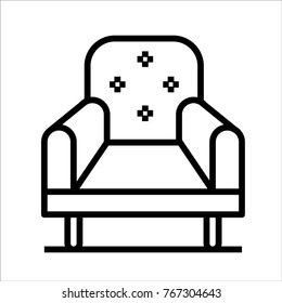 VIP chair vector outline icon