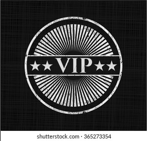 VIP chalkboard emblem on black board