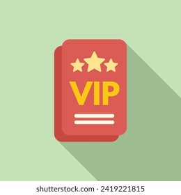 Vip class ticket icon flat vector. Seat air chair. Inside trip relax