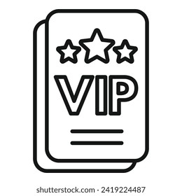 Vip class ticket icon outline vector. Seat air chair. Inside trip relax