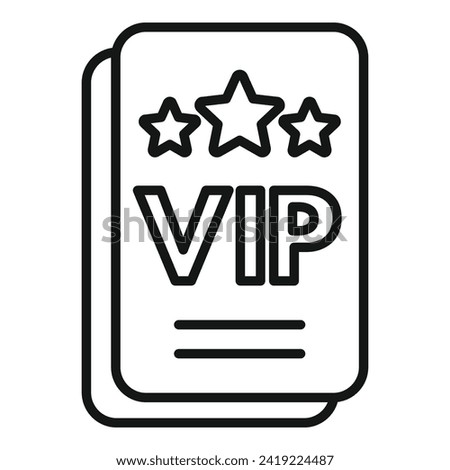 Vip class ticket icon outline vector. Seat air chair. Inside trip relax