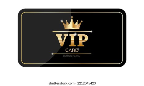 VIP client card. Golden club card. Flat style