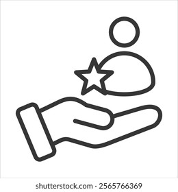 Vip Client Icon Vector Illustration Outline Style