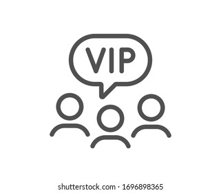 Vip Clients Line Icon. Very Important Person Sign. Member Club Privilege Symbol. Quality Design Element. Editable Stroke. Linear Style Vip Clients Icon. Vector