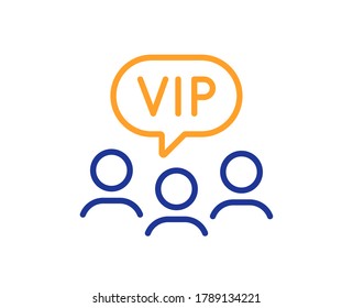 Vip clients line icon. Very important person sign. Member club privilege symbol. Colorful thin line outline concept. Linear style vip clients icon. Editable stroke. Vector