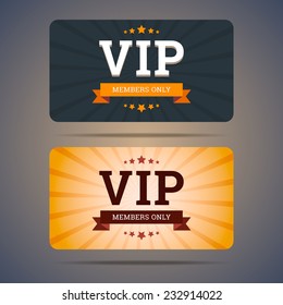 Vip club card design templates in flat style. Vector illustration.