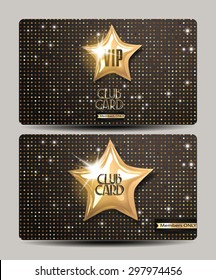 VIP Club Cards On The Disco Shiny Background