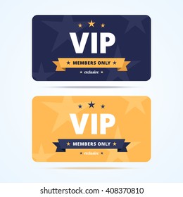 Vip club cards. Vector illustration in flat style.
