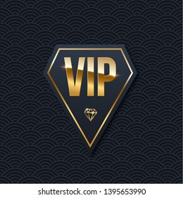 VIP Club Invitation Vector Template. Luxury 3d Logo With Golden Gradient Frame. Privilege, Premium Membership Card Design Idea. Realistic Private Club Emblem On Glamorous Background