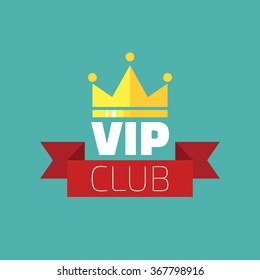 VIP club logo in flat style,members only banner