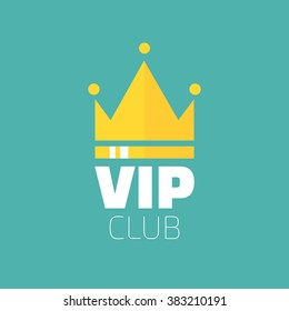 VIP club logo in flat style,members only banner