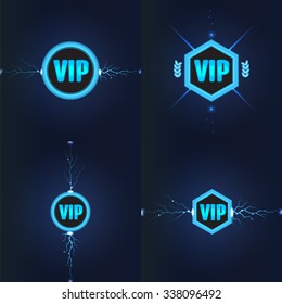 VIP club logos set