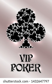 Vip clubs poker card, vector illustration