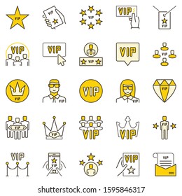 VIP colored icons - vector modern symbols or design elements collection
