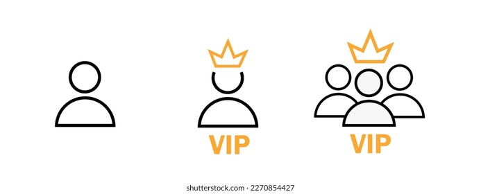 Conjunto de iconos de concepto Vip. Oferta especial para clientes habituales. Comercialización y publicidad. Colección de elementos gráficos para el sitio web. Ilustraciones de caricaturas de vectores planos aisladas en fondo blanco