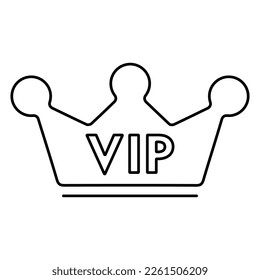 vip crown icon isolated on white background, vector illustration.