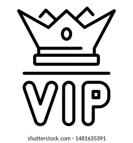 VIP crown icon. Outline VIP crown vector icon for web design isolated on white background