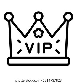 Vip crown icon outline vector. Event party. Famous cinema