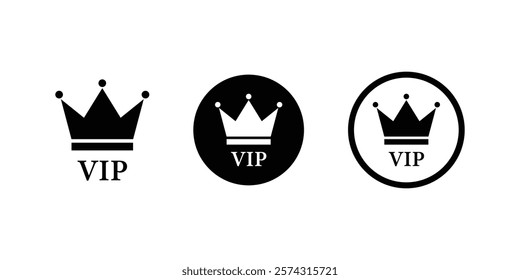 VIP crown logos perfect for branding or design elements.